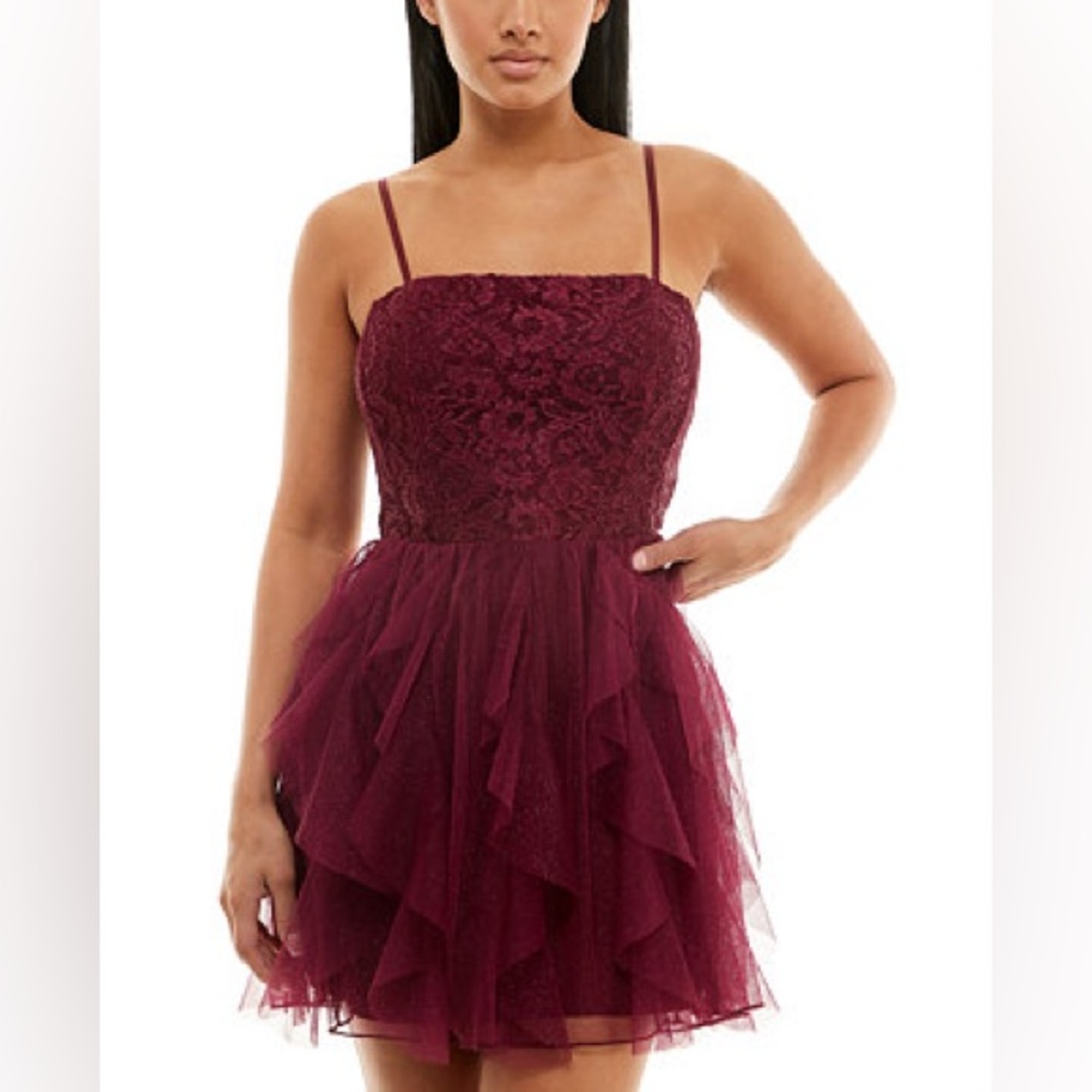 Speechless Junior’s Ruffled Fit and Flare Dress